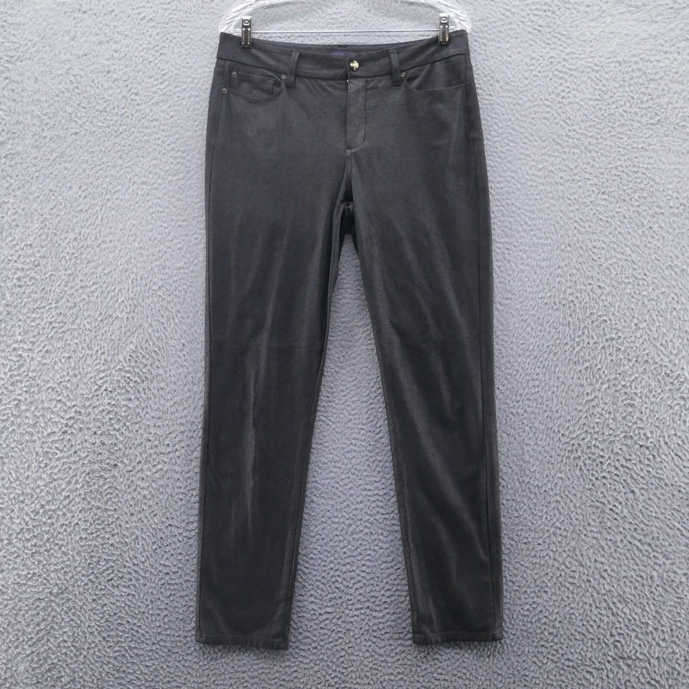 Not Your Daughters Womens Slim Leg‎ Faux Suede Jeans 8 Gray Stretch NYDJ